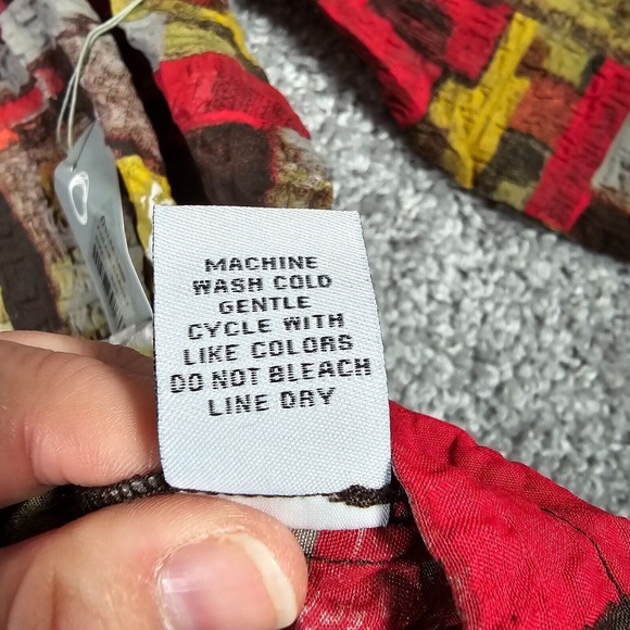 Habitat Top Womens XXL Pullover 3/4 Sleeve Pucker‎ Weave Abstract Artsy Shirt - Picture 9 of 14